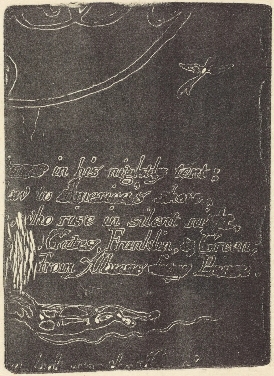 Restrike from fragment of cancelled plate for "A Prophecy" by William Blake, print, 1793
