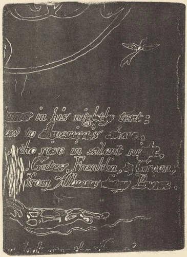 Restrike from fragment of cancelled plate for "A Prophecy" by William Blake, print, 1793