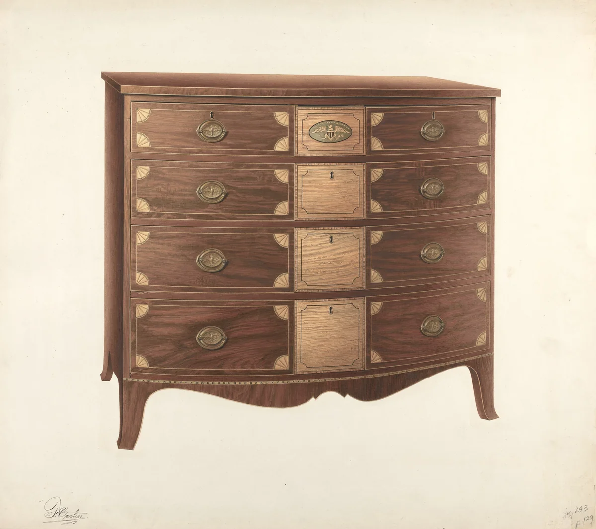 Chest of Drawers by Ferdinand Cartier, index of american design, 1939