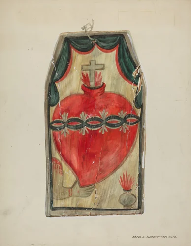 Retablo (Sacred Heart) by Majel G. Claflin, index of american design, 1939