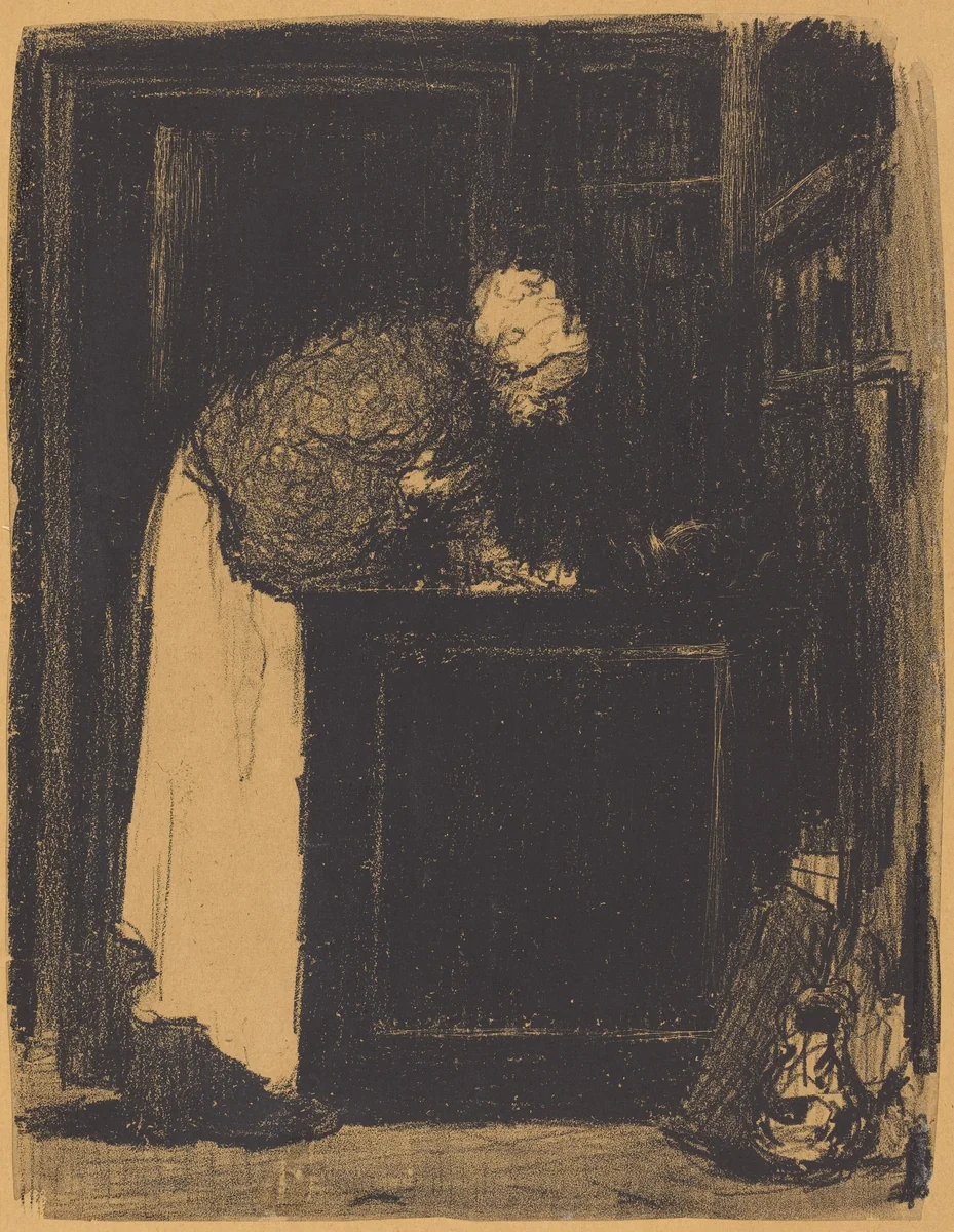 Old Woman at a Stove (Vielle Femme au Fourneau) by Edouard Vuillard, print, 1893