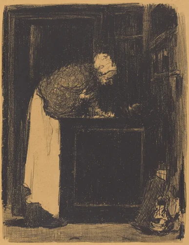 Old Woman at a Stove (Vielle Femme au Fourneau) by Edouard Vuillard, print, 1893