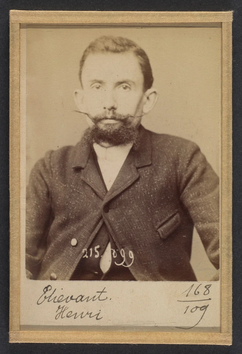 Etiévant. Henri, Achille. 32 ans, né à Flammanville (Manche). Typographe. Anarchiste. 4/3/94. by Alphonse Bertillon, photograph, 1894