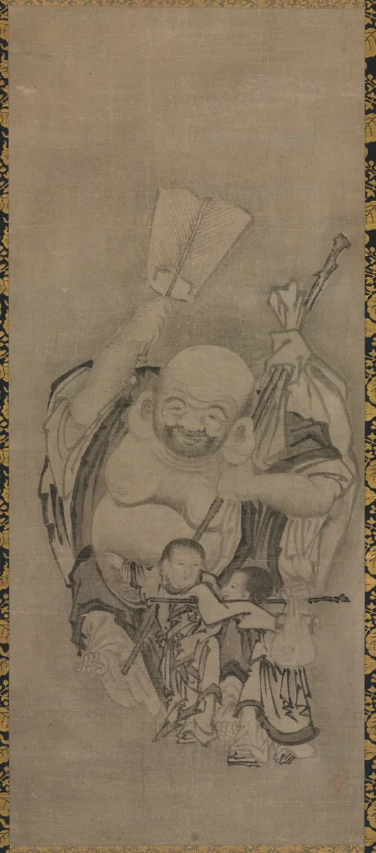 Hotei with Daoist Immortals: Hotei by Kyūseki Tomonobu, painting, 1621-1670
