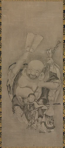 Hotei with Daoist Immortals: Hotei by Kyūseki Tomonobu, painting, 1621-1670