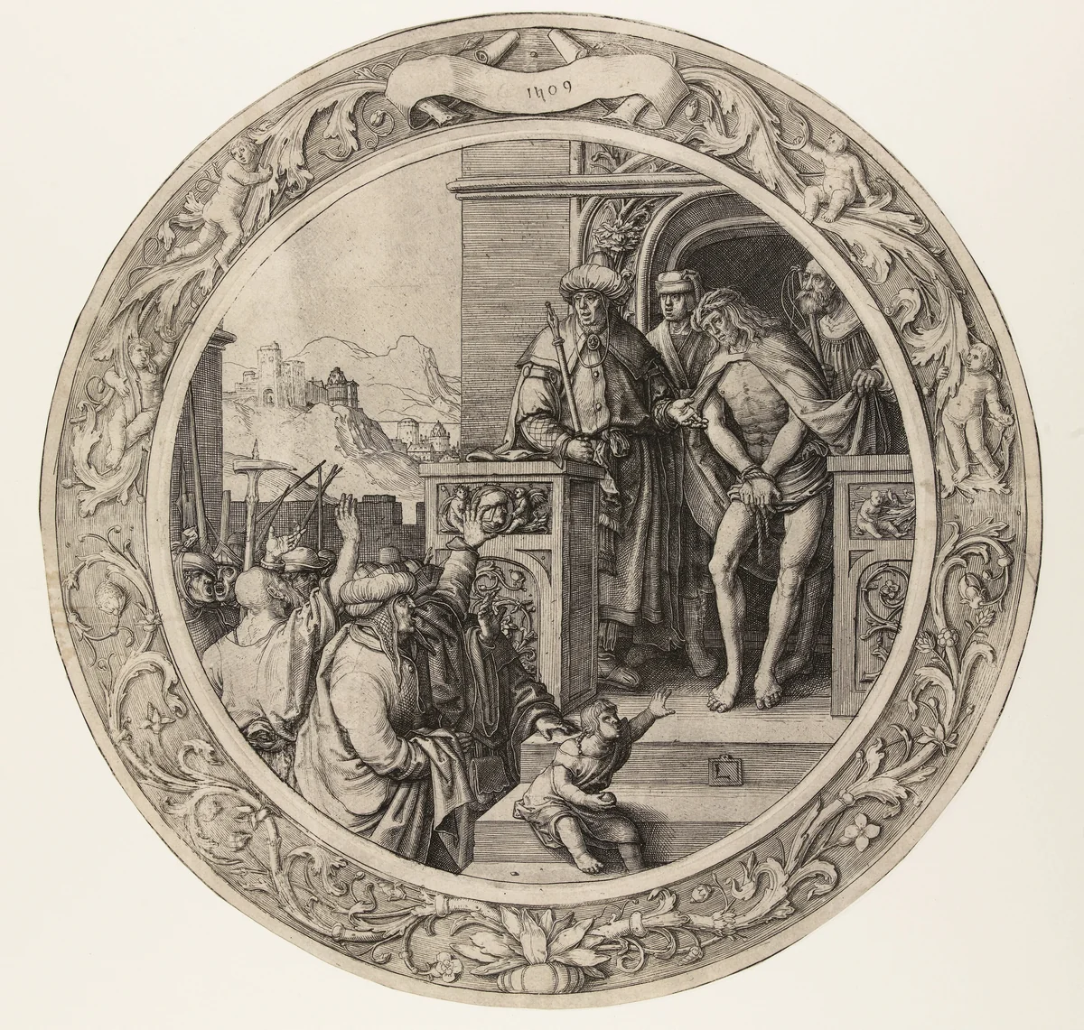 Christus wordt door Pilatus aan het volk getoond (Ecce Homo) by Unknown, print, 1509