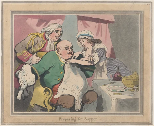 Preparing for Supper by Thomas Rowlandson, print, 1789