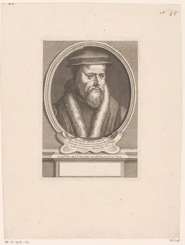 Portret van Augustin Marlorat du Pasquier by Étienne Desrochers, print, 1726