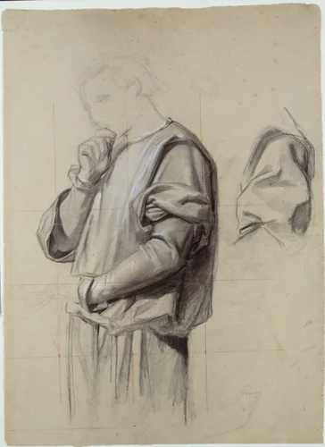 Standing Man by Eugène Leygue, drawing, 1830-1877