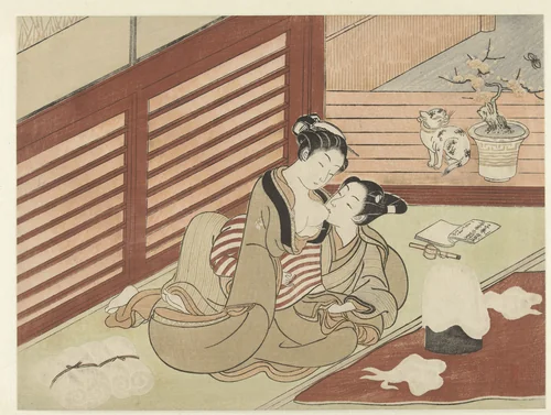 Liefdespaar by Suzuki Harunobu (鈴木春信), print, 1768