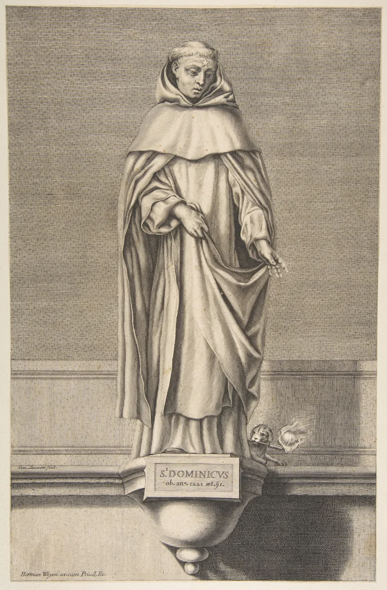St. Dominic by Conrad Lauwers, print, 1632-1685
