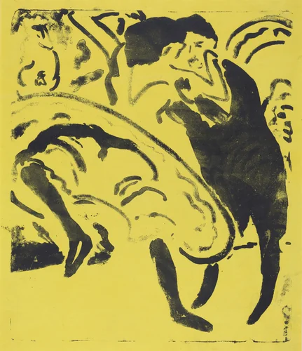 Dancing Couple (Tanzpaar) by Ernst Ludwig Kirchner, print, 1909