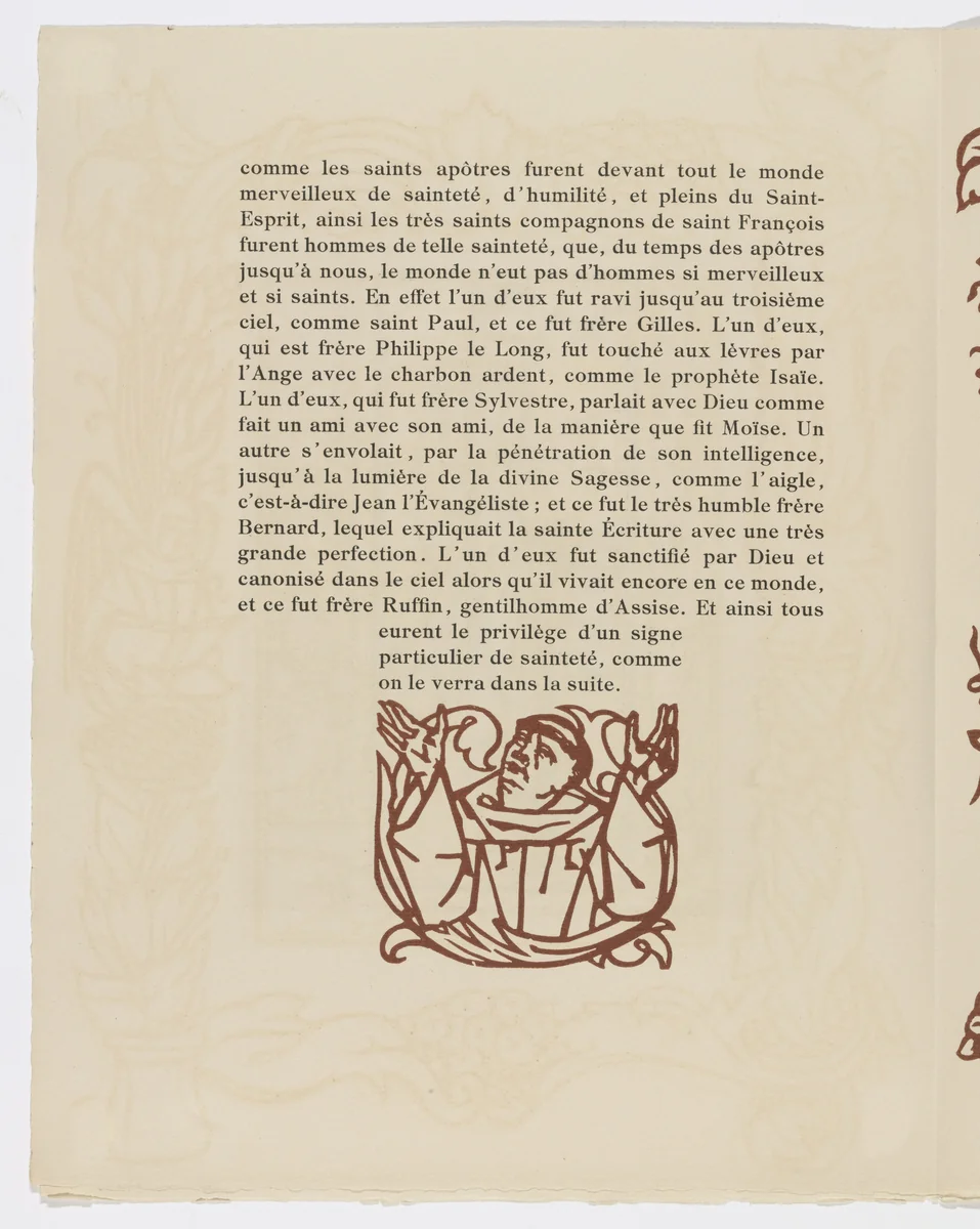 Tailpiece (page 12) from Les Petites Fleurs de St. François (The Little Flowers of St. Francis) by Émile Bernard, illustrated book, 1928