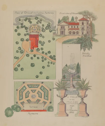 Italian Villa Design by Virginia Richards, index of american design, 1936