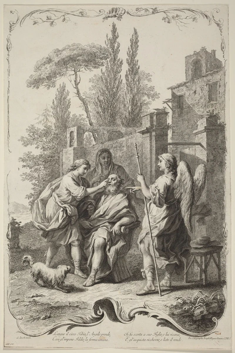 The Blind Tobias by Joseph Wagner
Giuseppe Zocchi, print, 1745