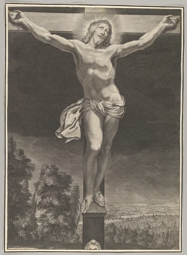 Christ on the Cross by Grégoire Huret, print, 1620-1670
