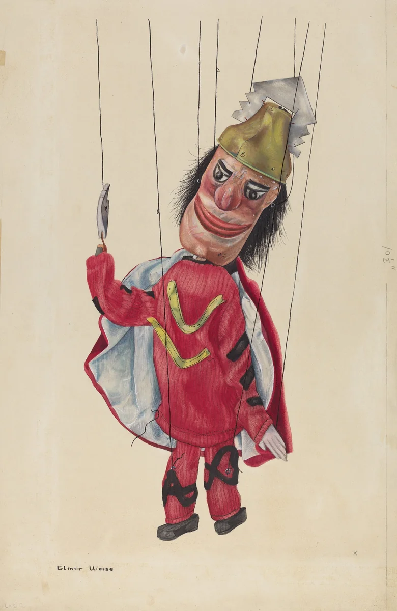 Marionette: "King Saul" by Elmer Weise, index of american design, 1937