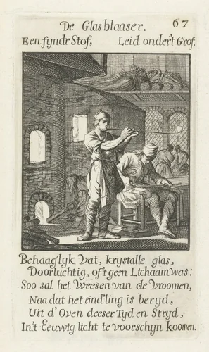 Glasblazer by Jan Luyken, print, 1694