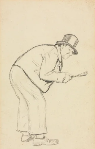Study for "A Woman Hater" by Charles Samuel Keene, drawing, 1851-1891