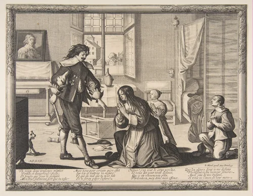 The Wife-Beater by Abraham Bosse, print, 1628-1638