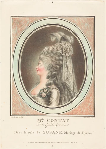 Mademoiselle Contat by F. Coutellier, print, 1719-1810