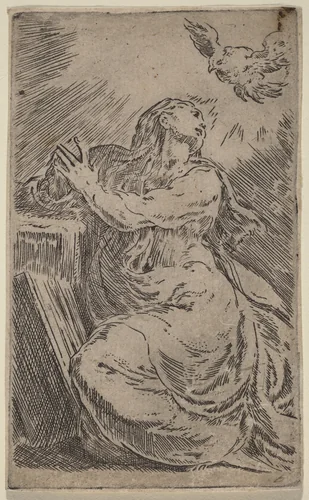 The Annunciation by Parmigianino, print, 1503-1540