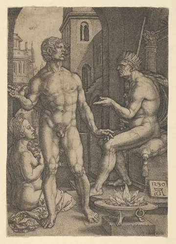 Mucius Scaevola by Heinrich Aldegrever, print, 1530
