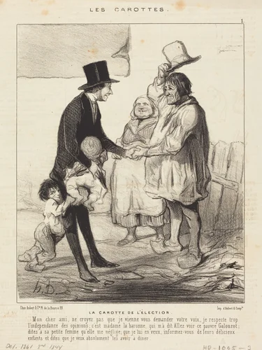 La Carotte de l'élection by Honoré Daumier, print, 1844