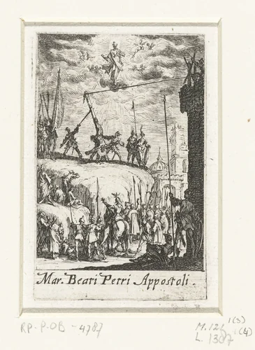 Het martelaarschap van Petrus by Jacques Callot, print, 1632-1634