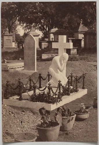 Grave of Dr. Falwasser, Neemuch (recto, left) by Raja Deen Dayal, photograph, 1877-1892