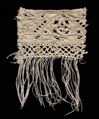 Needlepoint (Cutwork) Lace Insertion and Bobbin Lace Edging and Fringe by Unknown, textile, 1500-1599