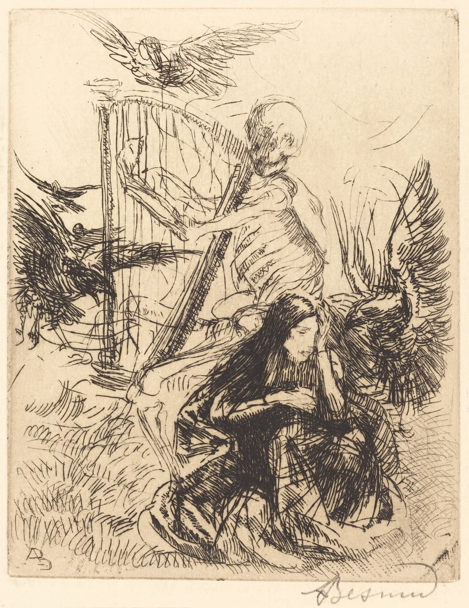 Musician (Musicienne) by Albert Besnard, print, 1900