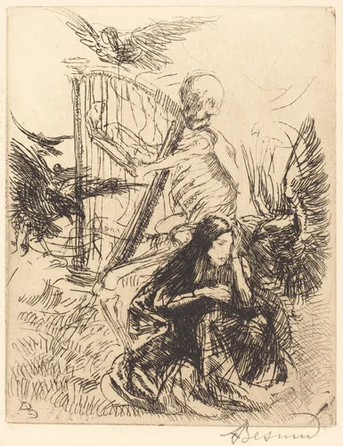 Musician (Musicienne) by Albert Besnard, print, 1900