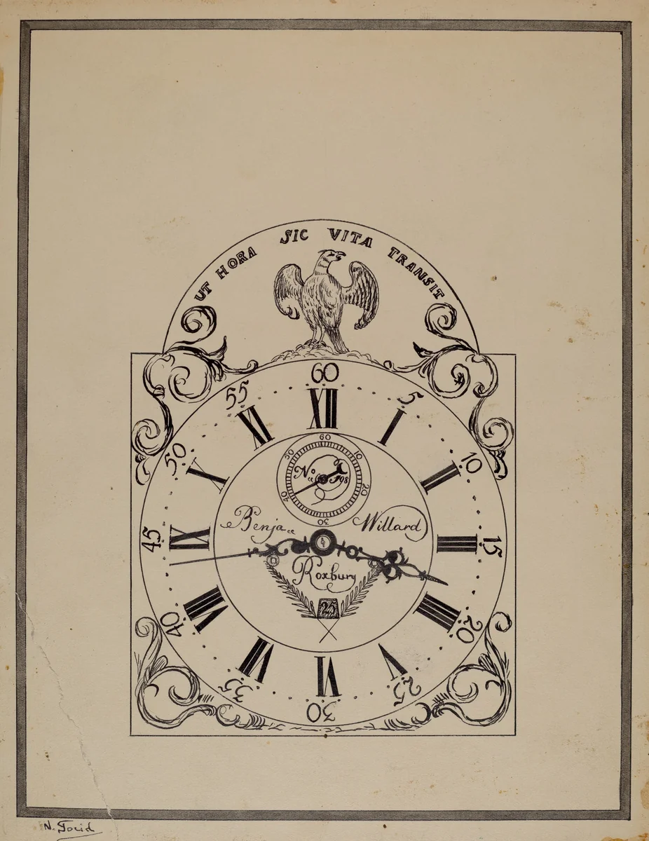 Clock by Nicholas Gorid, index of american design, 1938