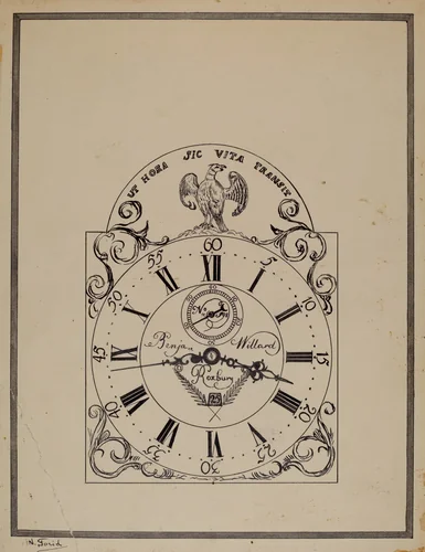 Clock by Nicholas Gorid, index of american design, 1938