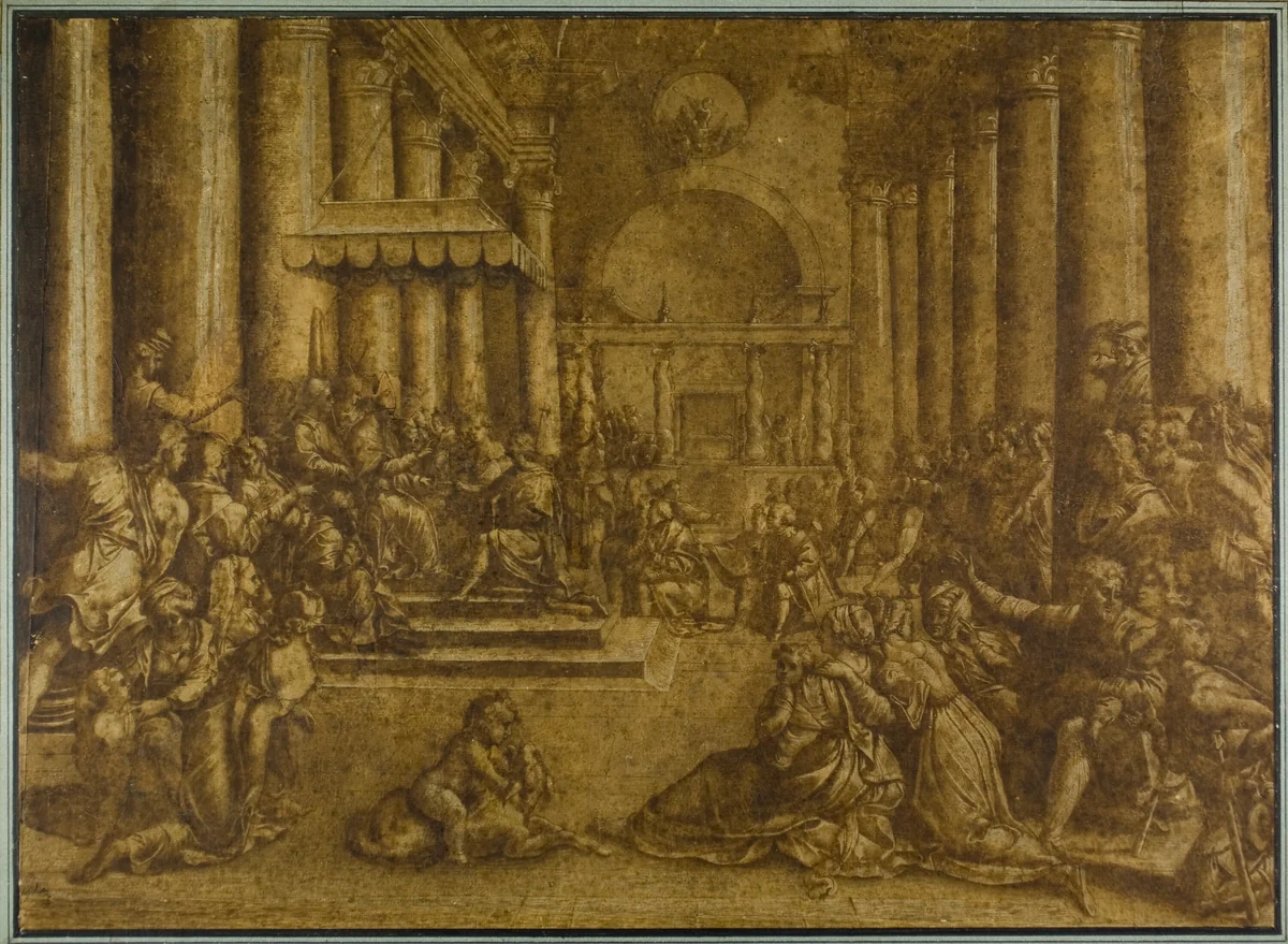 Donation of Constantine by Giulio Romano, drawing, 1519-1546