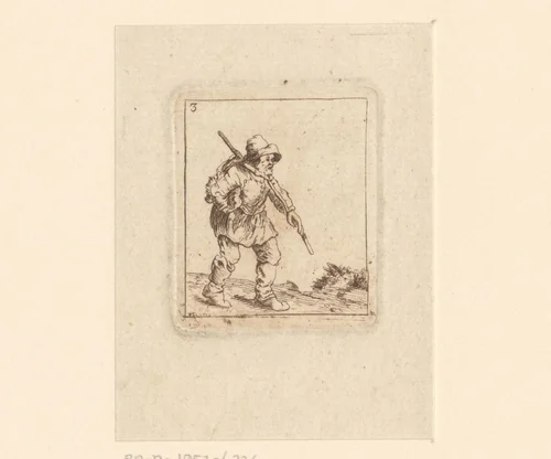 Man met knapzak by Paul Sandby, print, 1735-1809