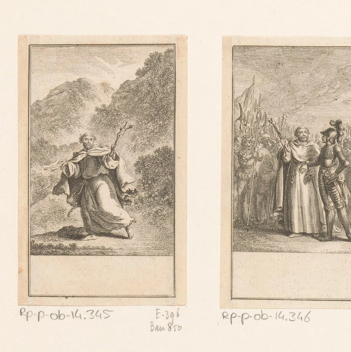 Peter de Kluizenaar predikt de bevrijding van Jeruzalem by Daniel Nikolaus Chodowiecki, print, 1781