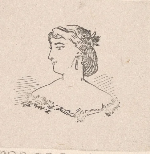 Vrouw met een oorbel by Isaac Weissenbruch, print, 1836-1912