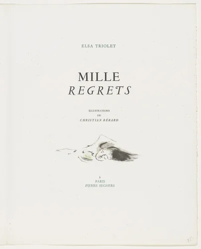 Title (page 7) from Mille Regrets (A Thousand Regrets) by Christian Bérard, illustrated book, 1947