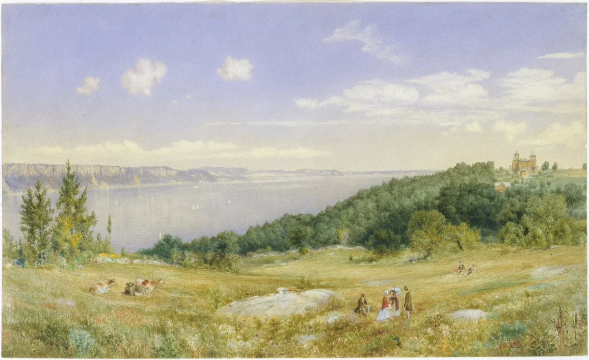 The Palisades by John William Hill, artwork, 1870