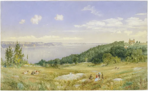 The Palisades by John William Hill, artwork, 1870