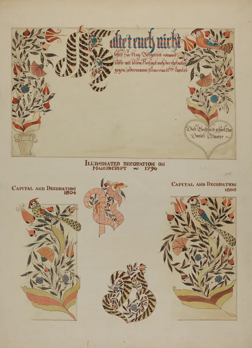Pa. German Fractur Designs by Page Coffman, index of american design, 1937