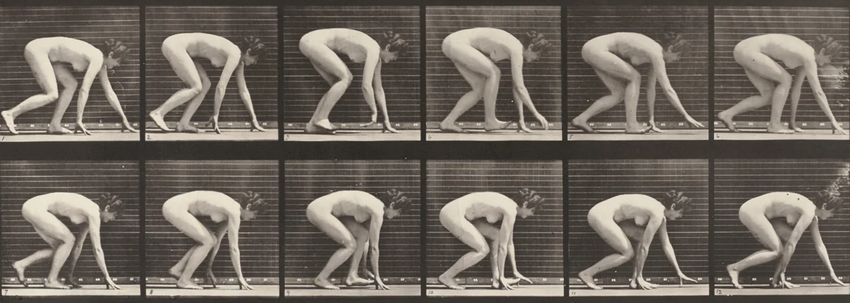 Plate Number 183. Walking on hands and feet by Eadweard Muybridge, photograph, 1887