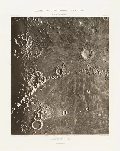 Carte photographique de la lune, planche XIII.A (Photographic Chart of the Moon, plate XIII.A) by Charles Le Morvan, photograph, 1902-1914