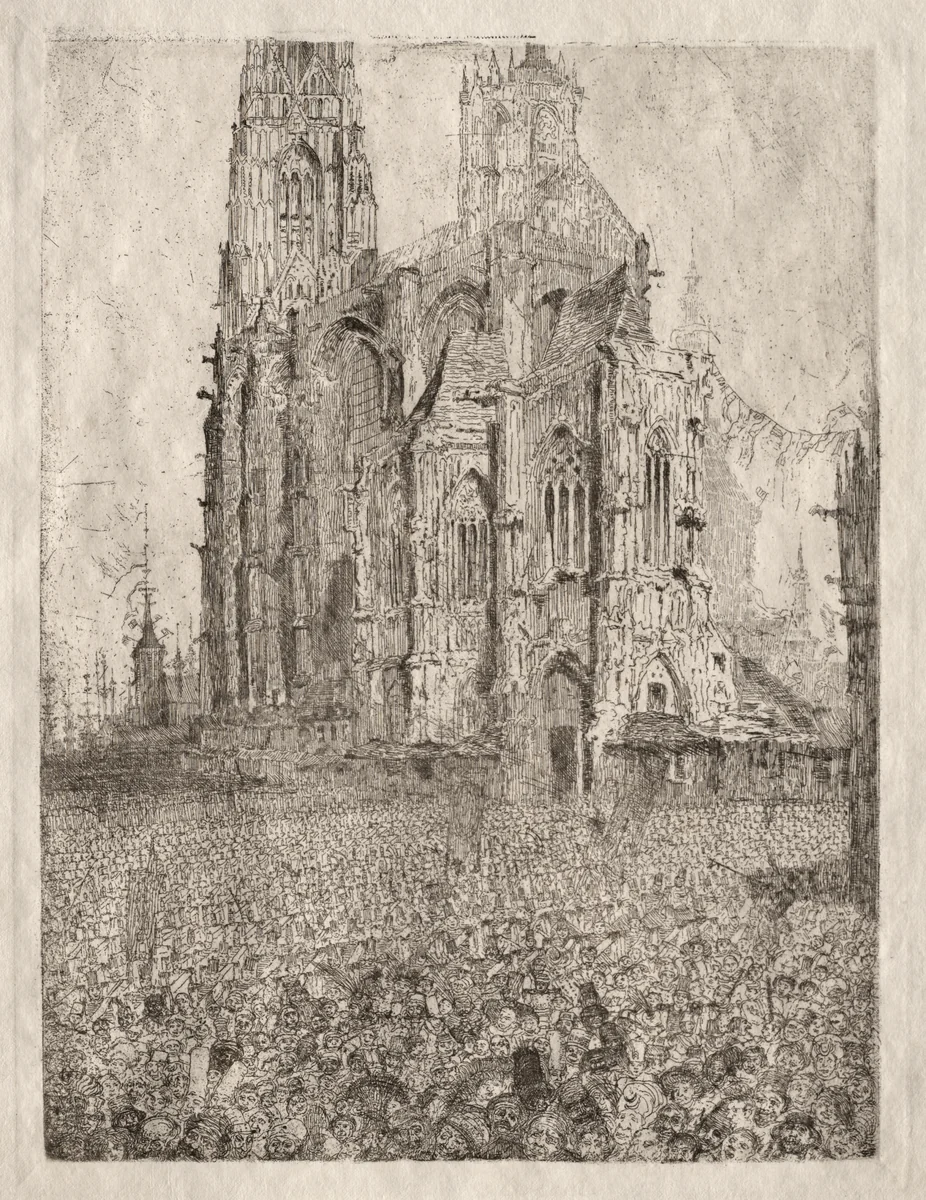 The Cathedral by James Ensor, print, 1886
