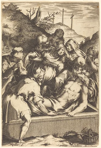 The Entombment by Jacques Callot, print, 1609-1611