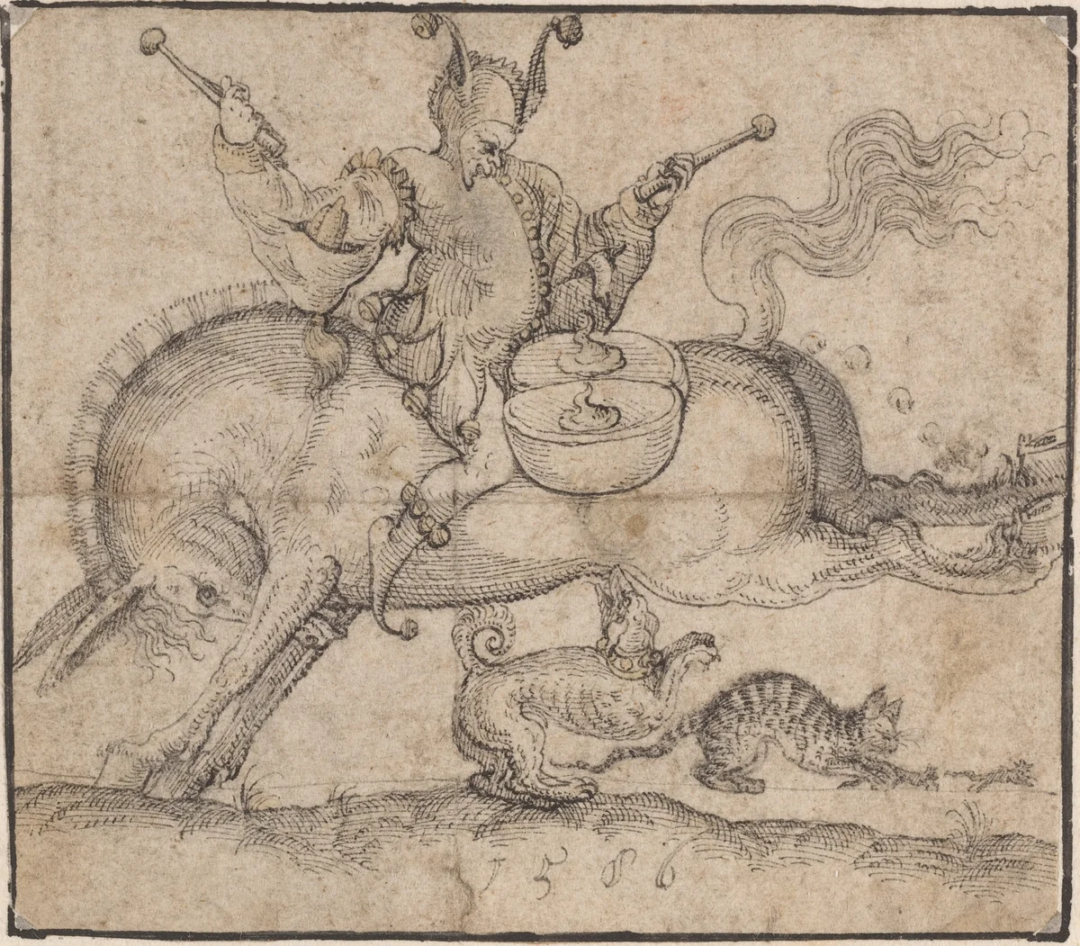 The Jester by Jost Amman, drawing, 1586