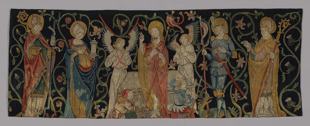 Altar Frontal depicting The Resurrection with Four Saints by German, Rhineland, other, 1451-1499