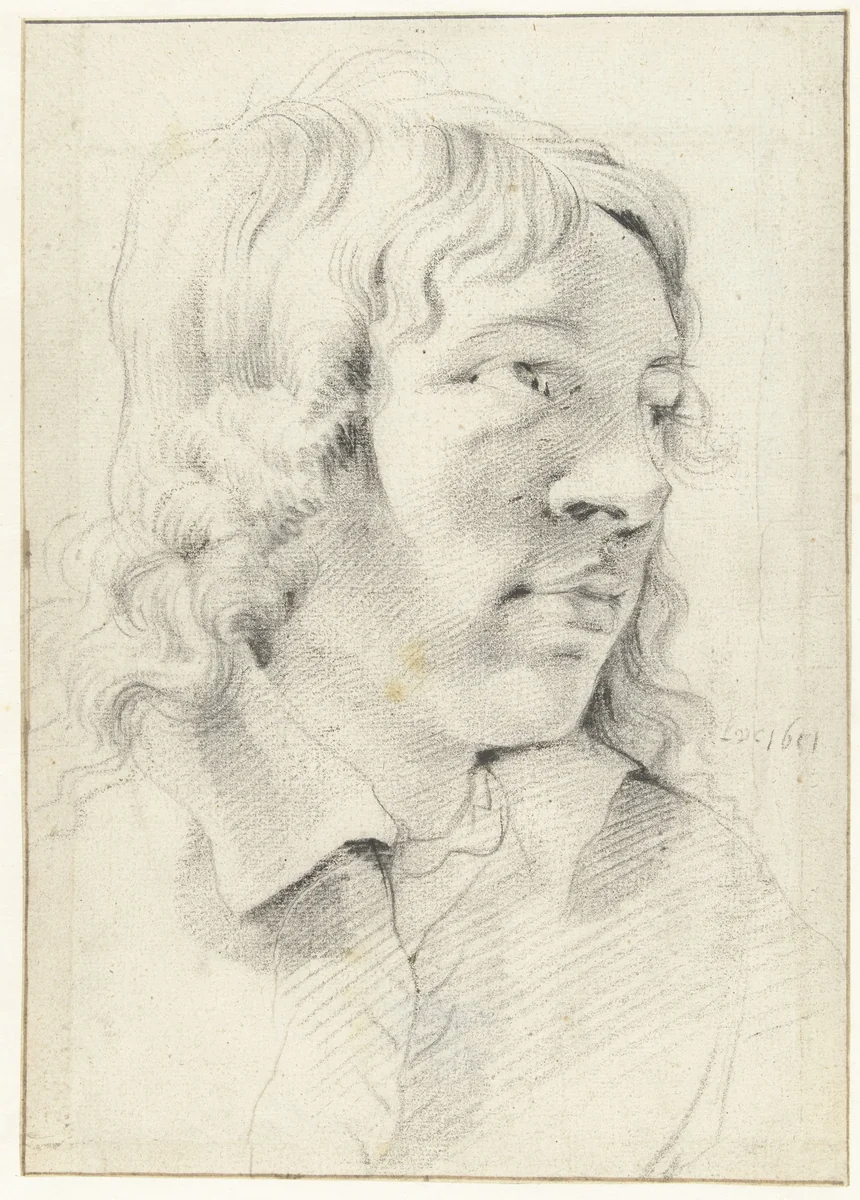 Hoofd van een man by Leendert van der Cooghen, drawing, 1651